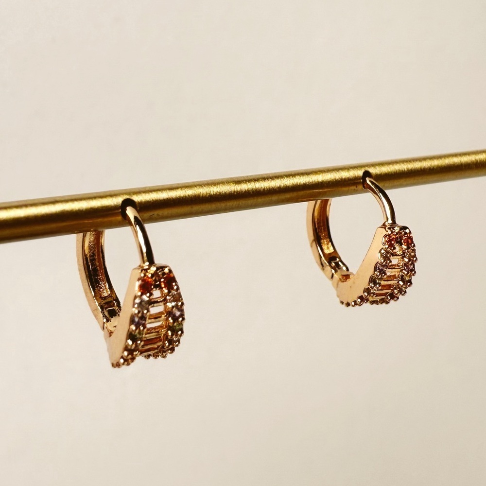 Beautiful Pair of High Quality Gold Plated French Hoop Earrings